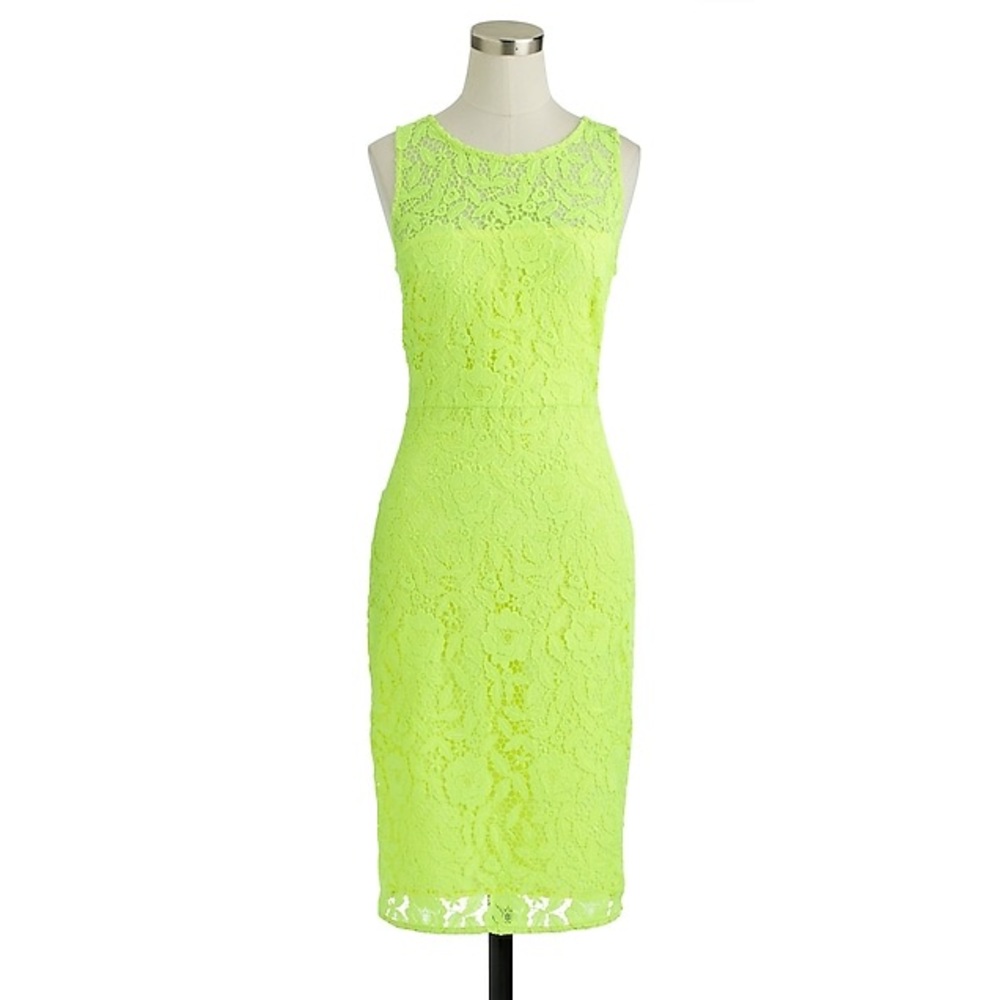 J.Crew Factory Neon Lace Shift Dress